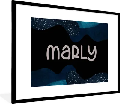 Produktbild von MuchoWow® Gerahmtes Poster Marly - Pastell - Mädchen 80x60 cm - Poster mit Schwarzem Bilderrahmen Wandposter Rahmen Foto Bilder - Schlafzimmer-Dekorationen - Fotoposter