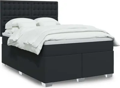 Produktbild von Maison Exclusive - Boxspringbett mit Matratze Schwarz 140x200 cm Kunstleder