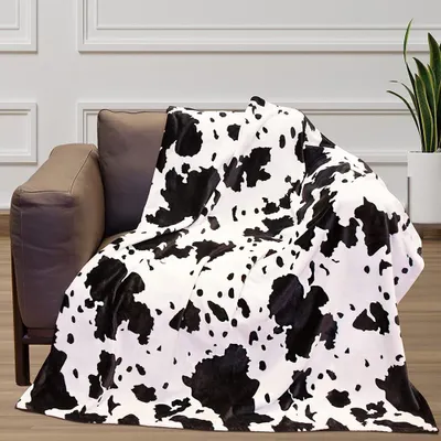 Produktbild von Kuscheldecke, flauschige personalisierte Geschenke, Kuhdecke, superweiche Flanelldecke, Schlafdecke, Kuhmuster, Sofadecke, Couchdecke, Geschenk für Erwachsene, Kinder