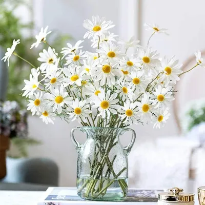 Produktbild von Künstliche Gänseblümchen Blumen 53cm,10 Stück für Zuhause Garten