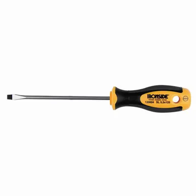 Productafbeelding van Ironside werkplaats schroevendraaier, platte kop, 3,0 x 80 mm, 2-componenten handvat, chroom-vanadium staal
