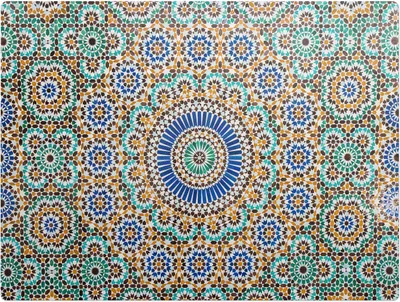 Produktbild von Geometrisches Mosaikmuster – Bodenschutzmatte – Stuhlunterlage 120x90 cm – Rutschfest – Hartbodenmatte