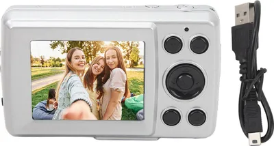 Image de Caméra portable de 2,4 pouces, zoom numérique 16x, enregistrement de vidéos en 1080P, prise de photos de 16 MP, autofocus pour la photographie, couleur argent/gris