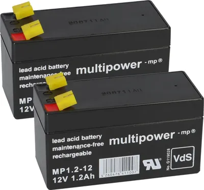 Immagine prodotto di PB Batteria ricaricabile 2x Multipower MP1,2-12 - 12V 1,2Ah
