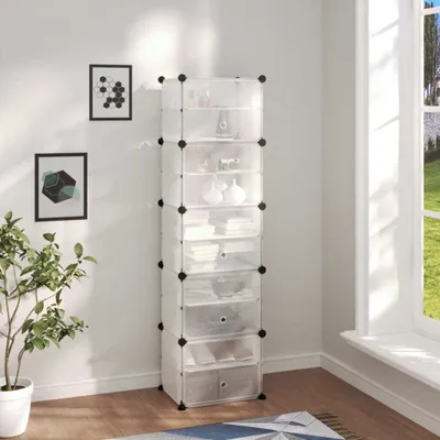 Obrázok produktu pre The Living Store Schuhregal Transparent 44x31,5x153,5 cm PP