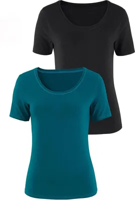 Produktbild von VIVANCE T-Shirt petrol, schwarz Größe 36/38