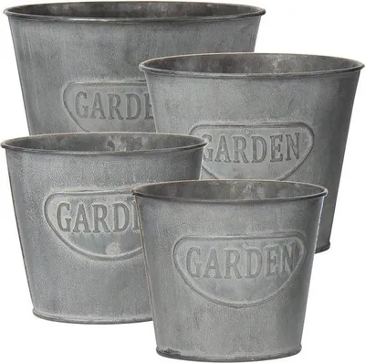 Image de Jardinières suspendues en acier, lot de 6, galvanisées, pour le balcon et le jardin