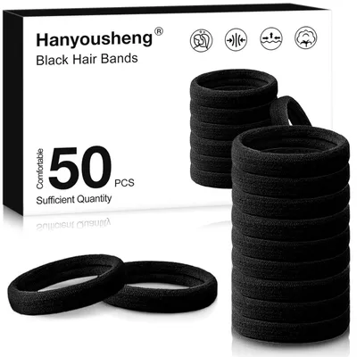 Obrázok produktu pre 50 kusov vlasy elastické dámy dievčatá čierna 8mm vrkoč elastické muži