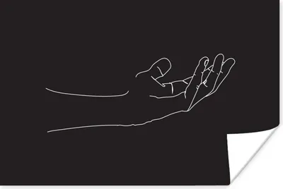 Produktbild von MuchoWow® Poster Minimalismus - Hand - Linienkunst 90x60 cm - Schlafzimmer