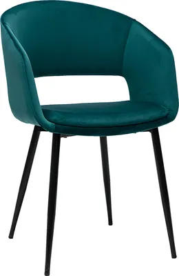 Produktbild von Miliboo - Design-Stuhl aus petrolblauem Samt mit Füßen aus schwarzem Metall PRISMA