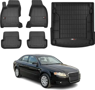 Image de OMAC Kit Tapis de sol et coffre pour Audi A4 B7 Berline 2004-08 Premium Noir