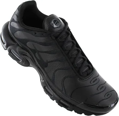 Produktbild von Nike Air Max Plus TN Leather - Triple Black - Herren Sneakers Schuhe Schwarz AJ2029-001 , EU 48.5 US 14