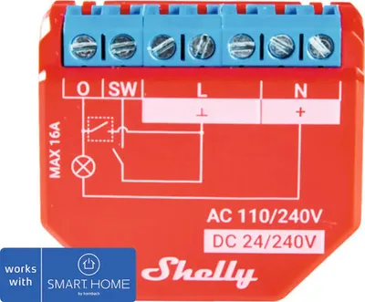 Produktbild von Shelly Plus 1PM verbesserter 1-Kanal-Wifi-Schalter - Kompatibel mit SMART HOME by hornbach
