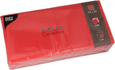 Produktbild von PAPSTAR Servietten 32 x 32 cm, unifarben, 150 Stück, rot