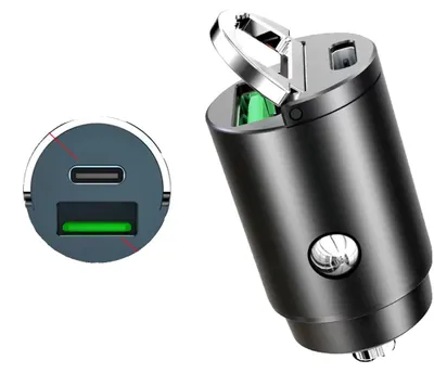Image de Chargeur de voiture, double port USB + Type-C, prise en charge de la charge rapide, 200 W PD QC