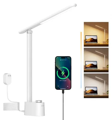 Produktbild von Honeywell LED Schreibtischlampe, Weiße Schreibtischlampen für Homeoffice