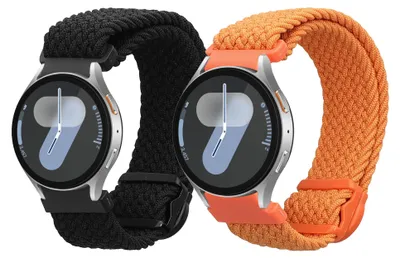 Produktbild von kwmobile 2x Uhrenarmband für Samsung Galaxy Watch 4 / 5 / 6 Galaxy Watch 7 / FE Armband - Fitnesstracker Band Set aus Nylon - Ersatzarmband Smartwatch