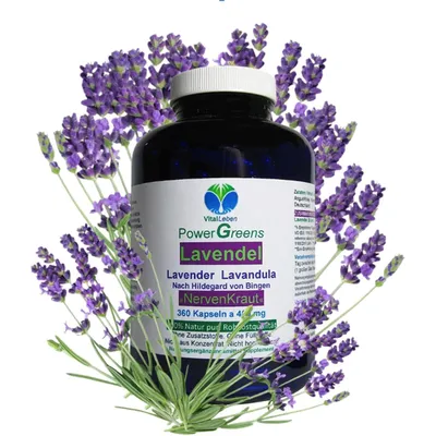Produktbild von LAVENDEL pur 360 Kapseln Ruhe finden, entspannen, abschalten. Balance und Gelassenheit im Alltag & gute Nacht. Reines Blütenpulver Ohne Zusatzstoffe.
