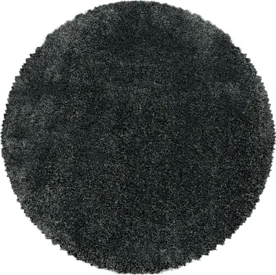 Produktbild von Hochflor Teppich Francesca rund, Farbe: Grau, Größe:160 cm rund