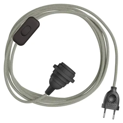 Immagine prodotto di Creative Cables - SnakeBis Zig-Zag per paralume - Cablaggio con portalampada e cavo in tessuto effetto Zig-Zag