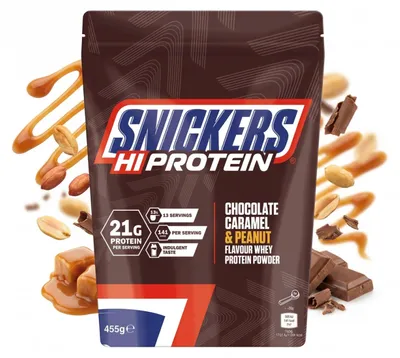 Produktbild von Snickers Protein Powder (455g) Chocolate, Caramel & Peanut Flavour - Eiweiße - Molkenprotein-Konzentrat