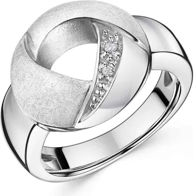 Produktbild von MATERIA by Matthias Wagner Damen Ring Silber 925 mit Zirkonia matt gebürstet rhodiniert rund inkl. Ringbox  SR-45
