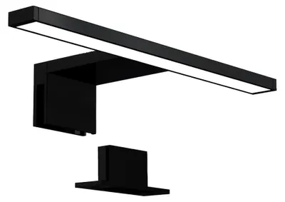 Image de B.K.Licht applique murale salle de bain noire 30cm 5W 650lm 4000K blanc neutre IP44 lampe miroir avec pince et fixation