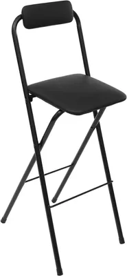 Produktbild von 2er Set Klappbarer Barstuhl 75 cm Sitzhöhe, platzsparend & stabil Barhocker mit Rückenlehne Tragbarer Outdoor Barhocker Max. Belastung 125 kg ,Faltbar Bar Hocker für Indoor Outdoor,Stahlgestell