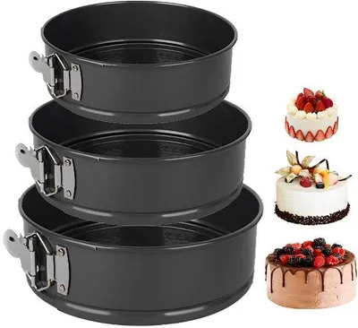 Productafbeelding van Ronde Springvormen Set van 3 voor Taarten en Brood