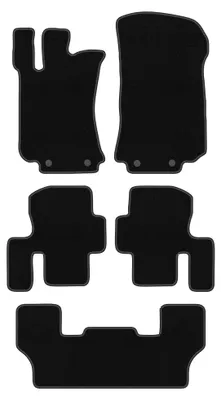 Image de Tapis de sol en moquette pour Mercedes R-klasa W251 2005-2013 (Minivan 7 osób krótki) – jeu 4 pièces, noirs, sur mesure – Wielganizator BASIC