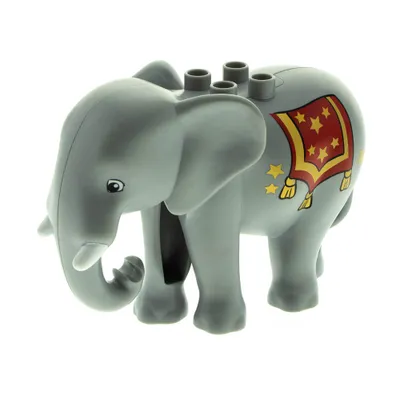 Produktbild von 1x Lego Duplo Tier Elefant neu hell grau groß Decke Zoo Zirkus 31159c01pb04