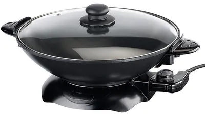Image de Wok électrique avec thermostat et revêtement antiadhésif