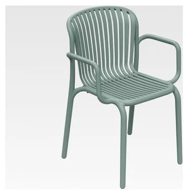 Produktbild von Gartenstuhl aus Kunststoff mit Armlehne Brene Verde, max. Belastung 110 kg, stapelbar