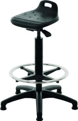 Produktbild von STIER Stehhilfe mit Gleitern und Fußring Sitzhöhe 570-820mm PolyurethanSitz mit Tragegriff