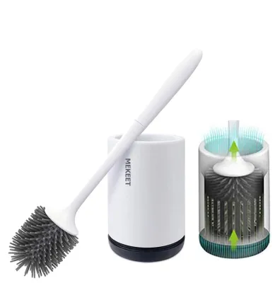 Produktbild von Silikon-Toilettenbürste mit Halterung für eine gründliche Reinigung