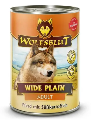 Produktbild von Wolfsblut Dog Dose Wide Plain, Pferd, 395 g