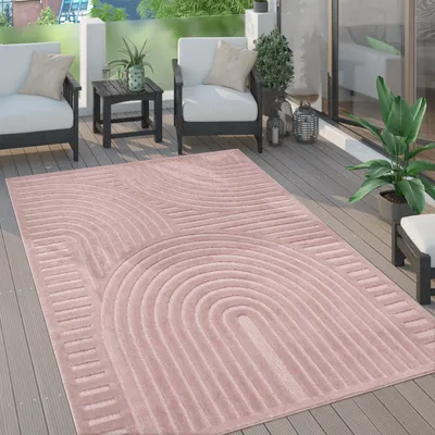Produktbild von Outdoor Teppich wetterfest Boho & Skandi 3D-Optik für Terrasse, Balkon & Garten Grösse 60x100 cm