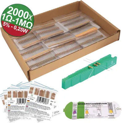 Immagine prodotto di Quadrios 23P127 23P127 Resistenza a film di carbonio, cablata assialmente 0,25 W 5 % 2000 pz