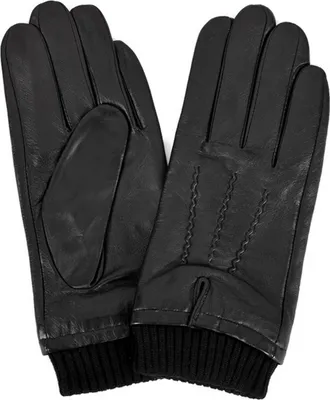 Produktbild von Eastern Counties Leather Herrenlederhandschuhe mit Textilbündchen EL234 (M) (Schwarz)