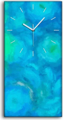 Produktbild von Wanduhr Bürouhr Leinwand Bild Geräuschlos 30x60 Malerei Abstrakte Kunst - weiße Hände