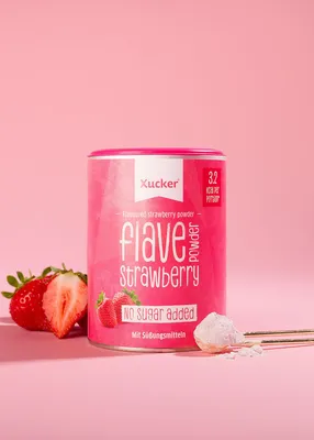 Produktbild von Xucker Flave Powder Erdbeere, zuckerarmes Geschmackspulver mit Xylit, 120g