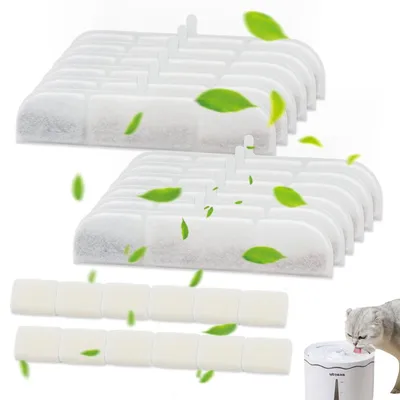 Katzenbrunnenfilter 12er-Pack mit Schwamm und Aktivkohle
