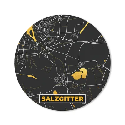 Produktbild von MuchoWow® Mauspad Mousepad Salzgitter - Gold - Stadtplan - Karte - Deutschland 40x40 cm - Mousepads - Maus Mat - Pad - Mausunterlage - Schreibtisch Accessoires