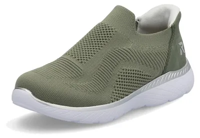 Produktbild von Rieker Damen Sneaker Textil Memosoft Weite G rutschfest bequem Gummizug M5072, Größe:40 EU, Farbe:Grün