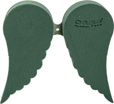 Produktbild von OASIS® Nass Steckschwamm Flügel YOSITA, Trauerfloristik, Bioline Holzunterlage, Aufhängevorrichtung, grün, 22,5x25,5x3,5cm - Nasssteckschaum
