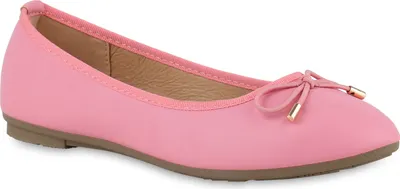 Produktbild von VAN HILL Damen Klassische Ballerinas Schleifen Slippers Kunstleder Schuhe 838467, Farbe: Rosa, Größe: 41