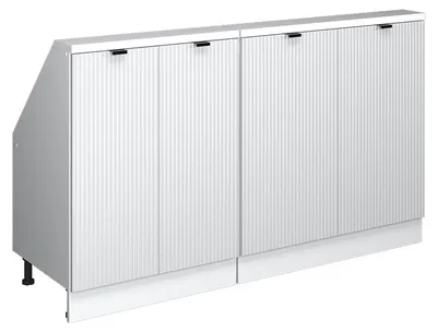 Zdjęcie produktu dla Zestaw szafek na dach skośny Vicco Rion Białe pofałdowanie 140 cm Zestaw 2 sztuk, Model 59709