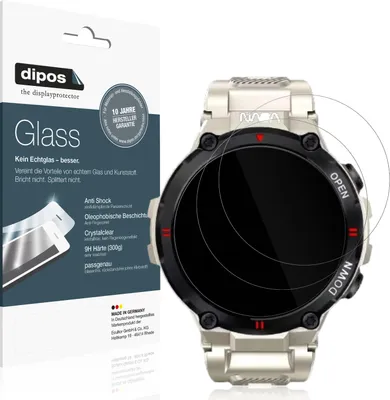 Produktbild von 2x Schutzfolie für Nasa BNA30119-003 (45.5 mm) - Anti-Shock 9H Folie dipos Glass Kunststoffglas