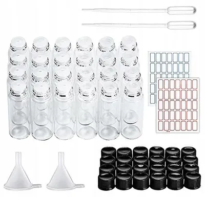 Produktbild von 24 Stück 5 ml Glasfläschchen Leer Proben Reisezerstäuber
