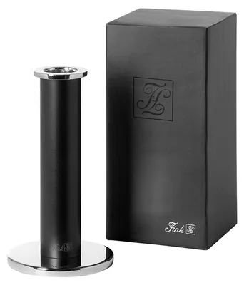 Produktbild von FINK Leuchter STRATO - Kerzenhalter für Stabkerzen Ø 3 cm, Metall schwarz pulverbeschichtet, silberfarben, H 18 cm